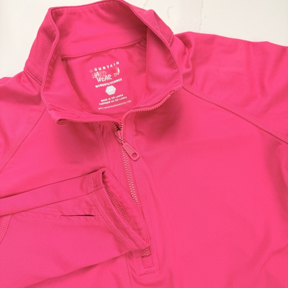 Mountain Hard Wear 1/4 Zip Long Sleeve Top Womens‎ XS Hot Pink Thumbholes